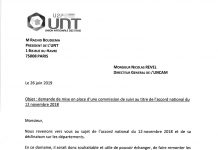 Demande de mise en place d’une commission de suivi au titre de l’accord national du12 Novembre 2018