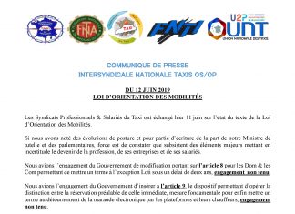 COMMUNIQUE DE PRESSE DU 12 JUIN / LOI LOM