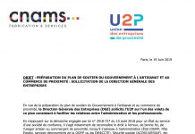 NOTE CNAMS : PRÉPARATION DU PLAN DE SOUTIEN DU GOUVERNEMENT À L’ARTISANAT ET AU COMMERCE DE PROXIMITÉ