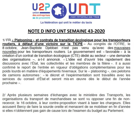 Note d’information UNT