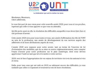 Voeux 2020 du Président de l’UNT Rachid Boudjema