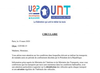 CIRCULAIRE COVID-19 : Conditions des Transports de malades