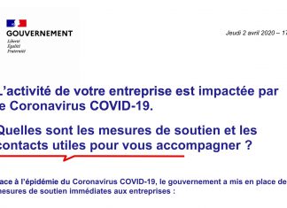 MESURES GOUVERNEMENT : Mise à jour le 2 Avril