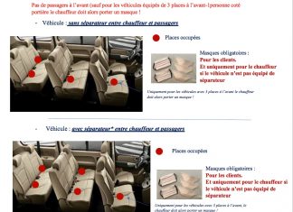 Décret du 10 juillet : Places « occupées » dans les véhicules TAXIS